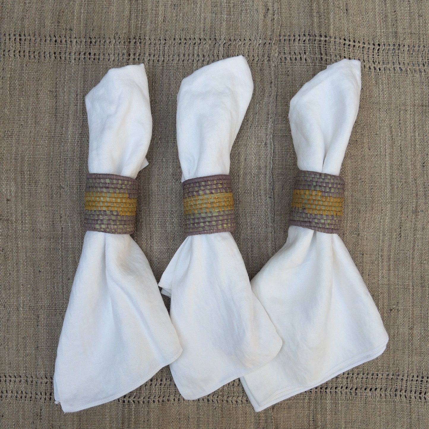 Handwoven Grass Napkin Rings