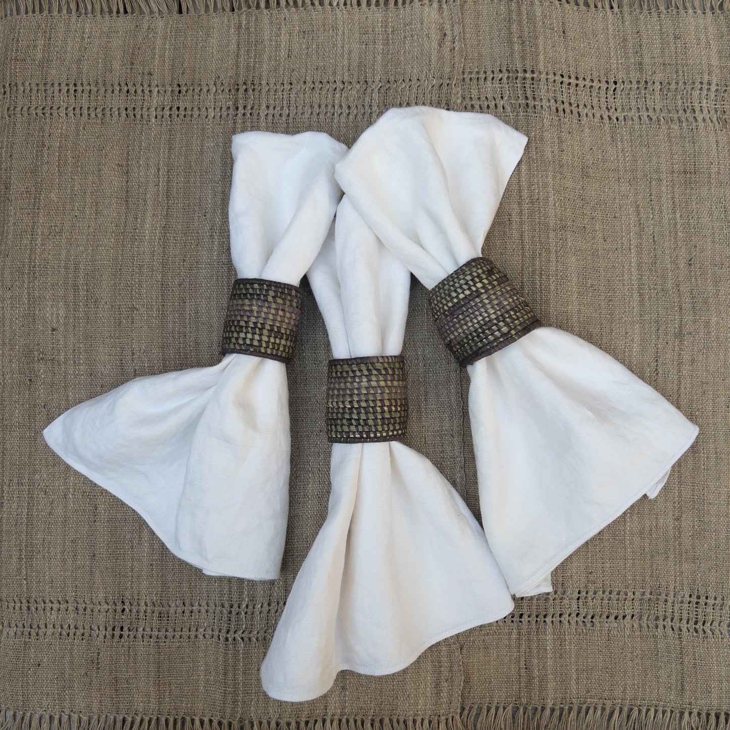 Handwoven Grass Napkin Rings