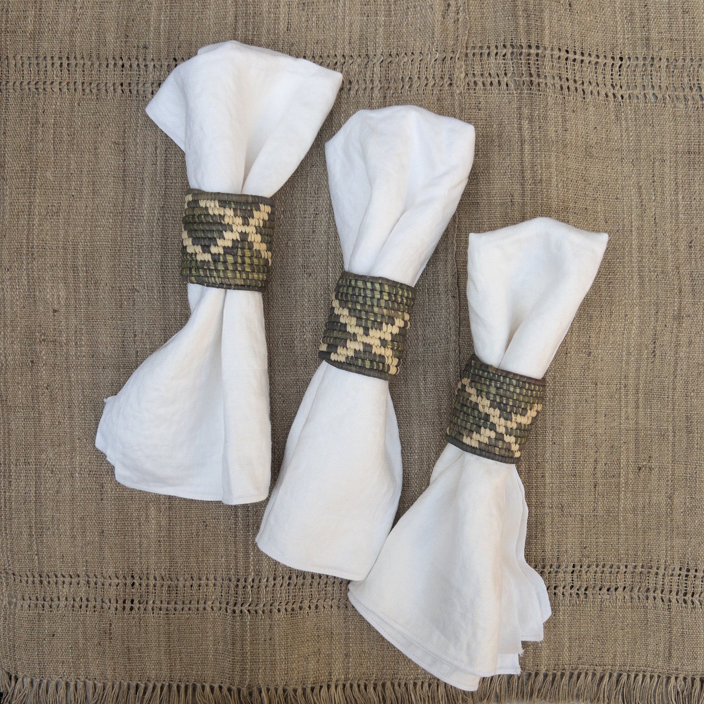Handwoven Grass Napkin Rings