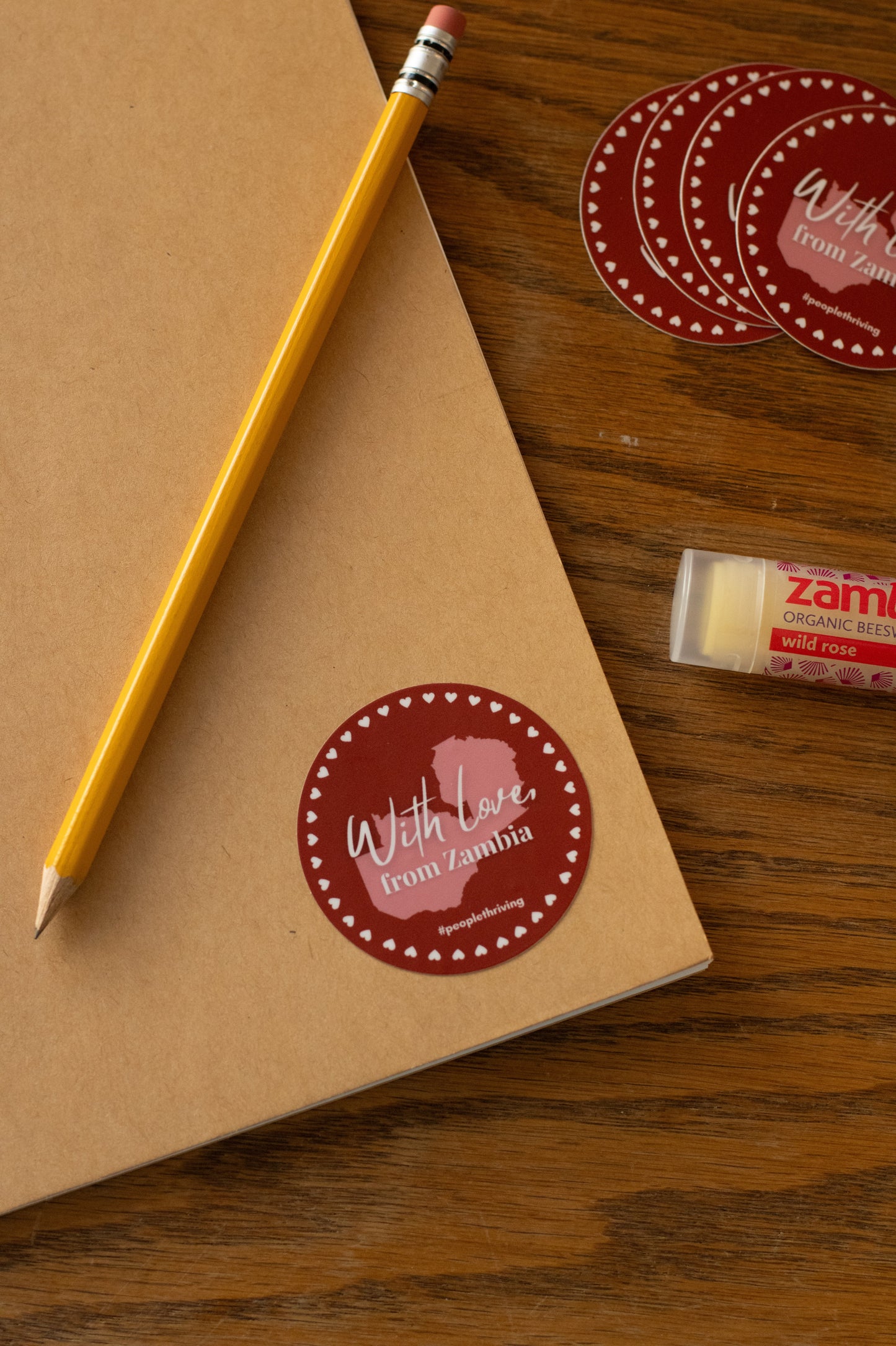 With Love, From Zambia Sticker - Valentine's Day Edition