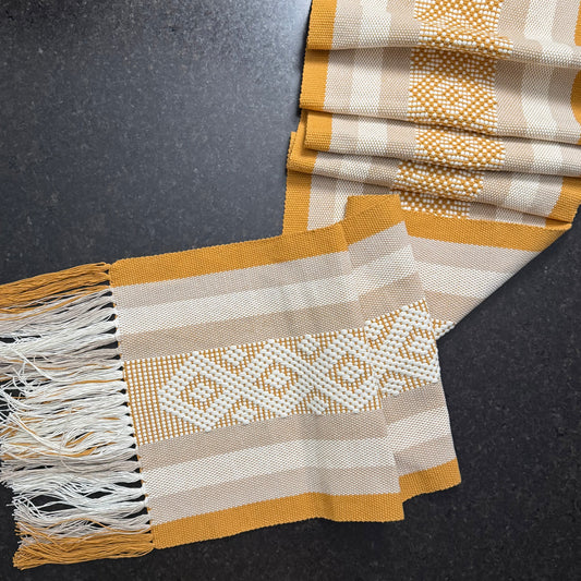 Handwoven Cotton Table Runner - Made in Oaxaca, Mexico
