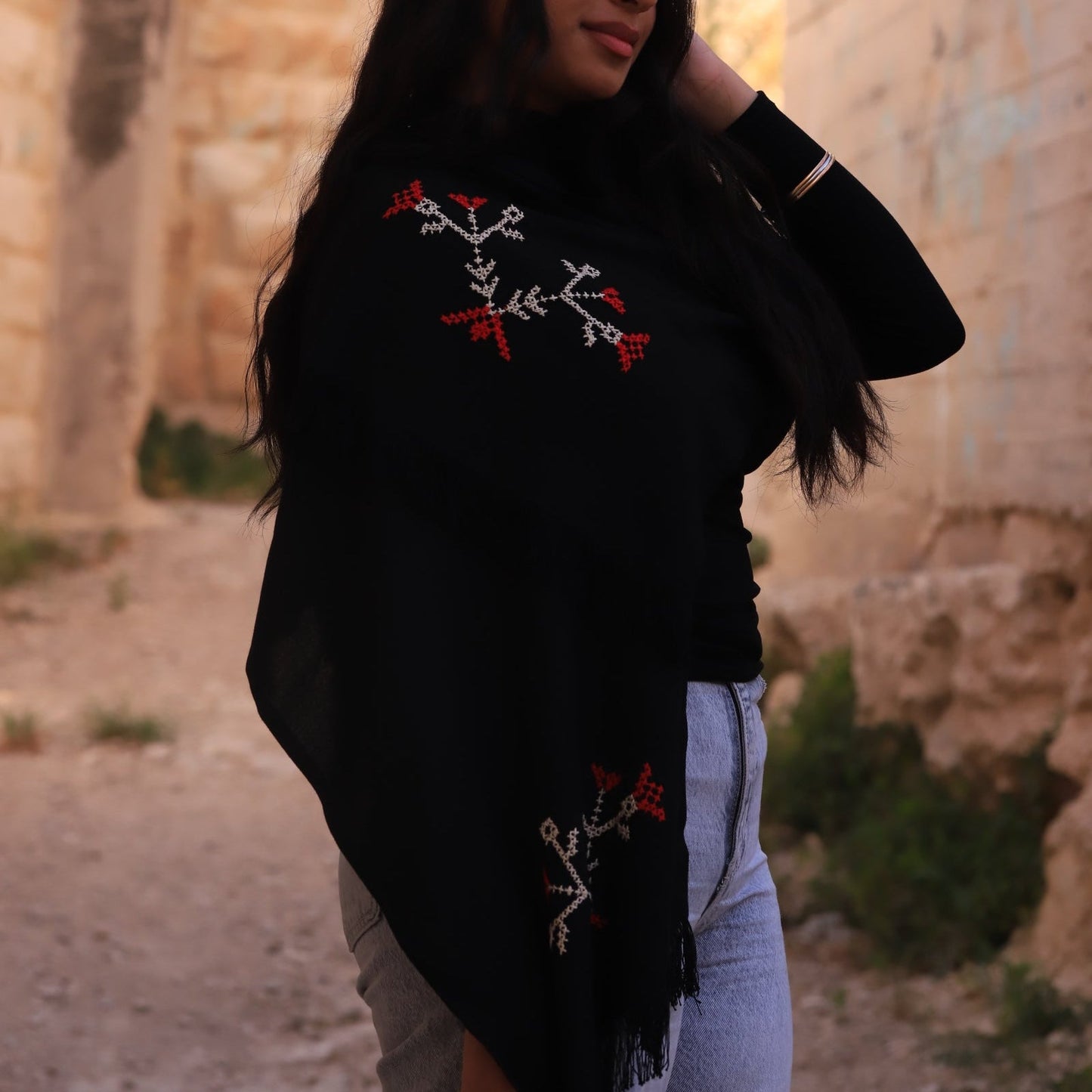 Tatreez Scarf - Black