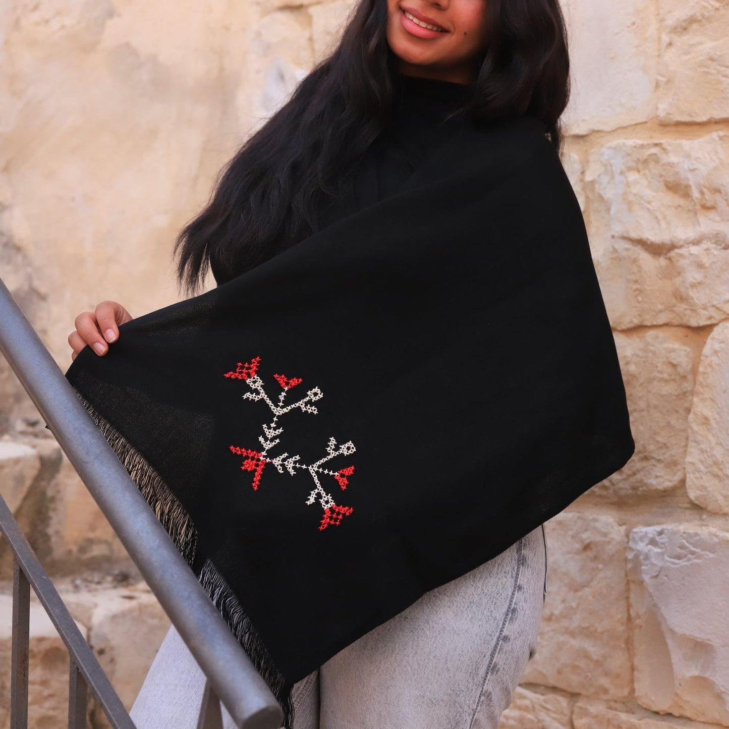 Tatreez Scarf - Black