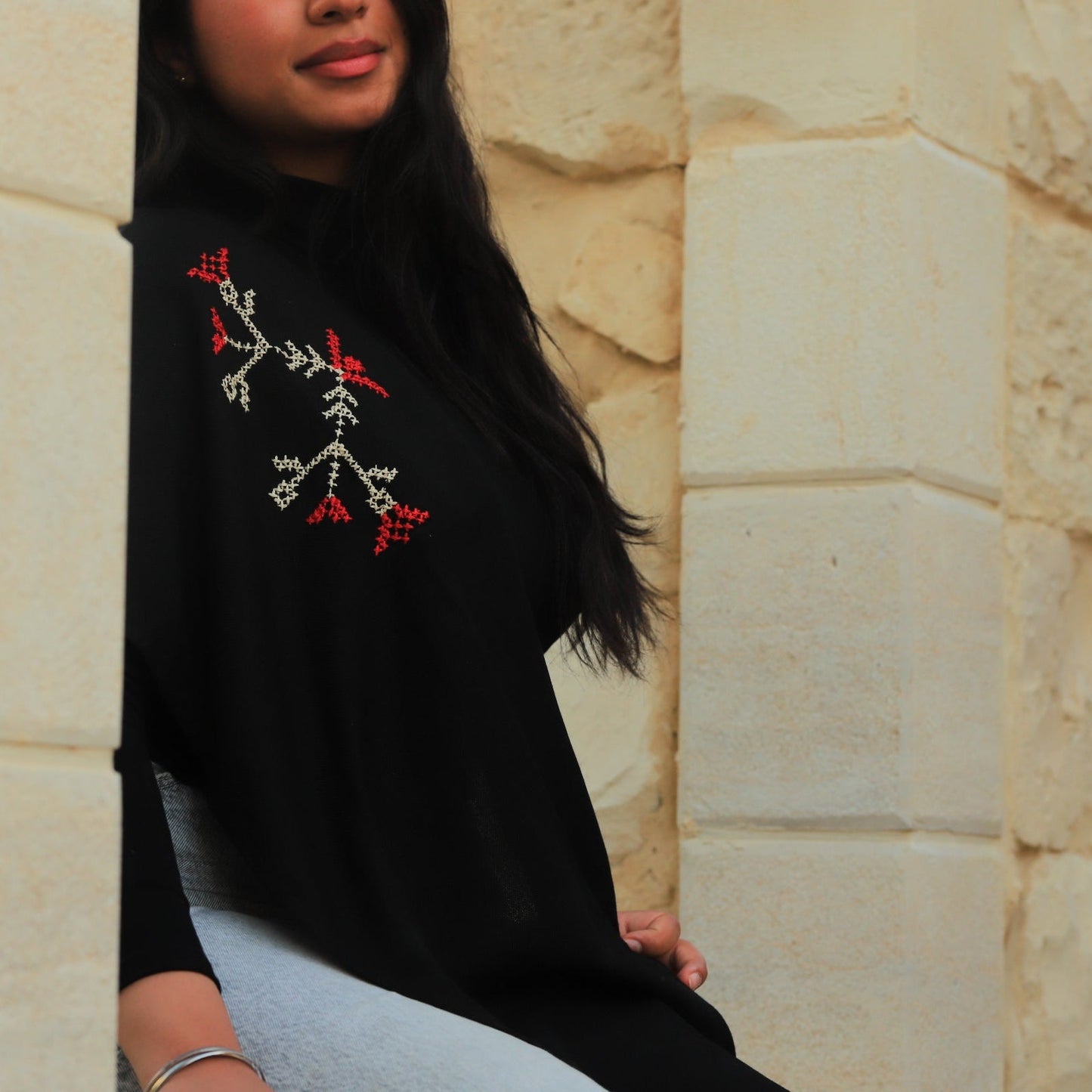 Tatreez Scarf - Black