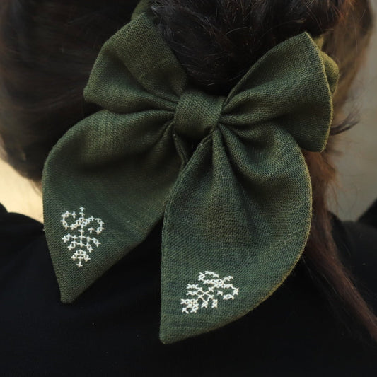 Bow Scrunchie - Green