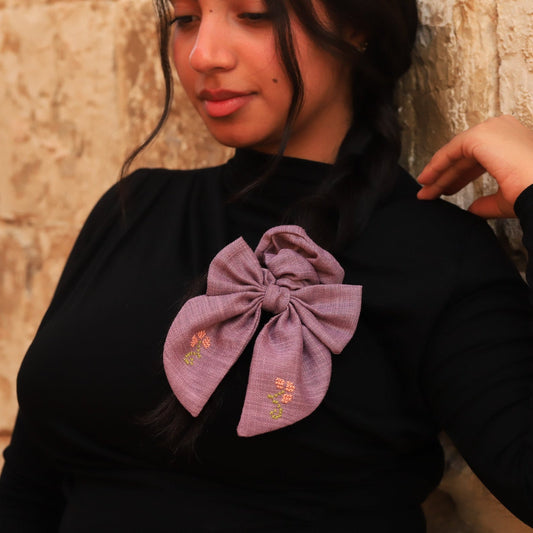 Bow Scrunchie - Purple