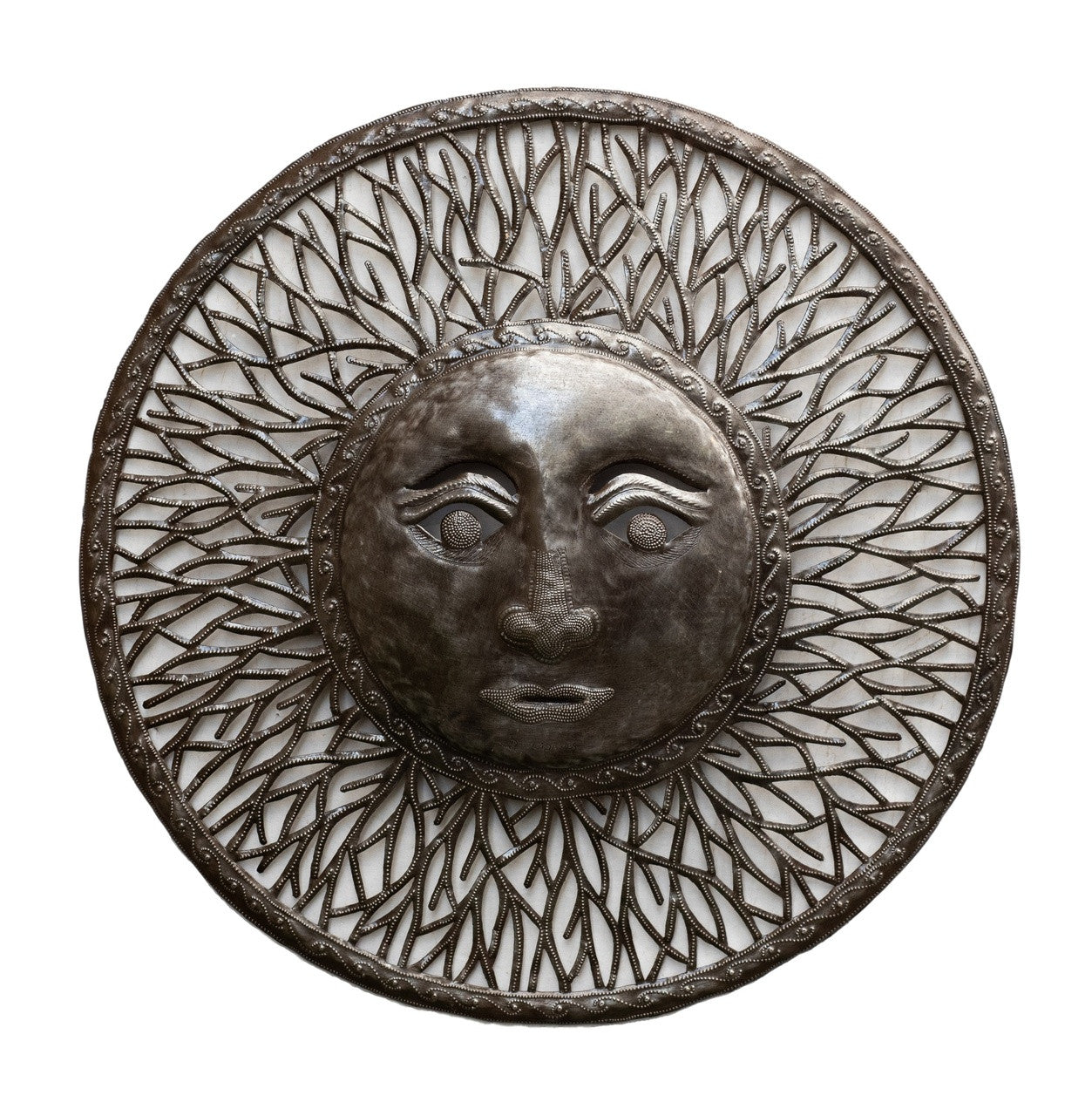 Haitian Metal Sun, Whimsical Handmade Fair-trade 23"