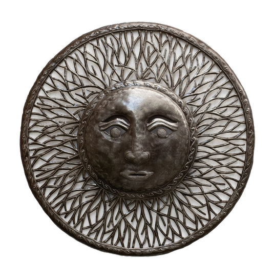 Haitian Metal Sun, Whimsical Handmade Fair-trade 23"