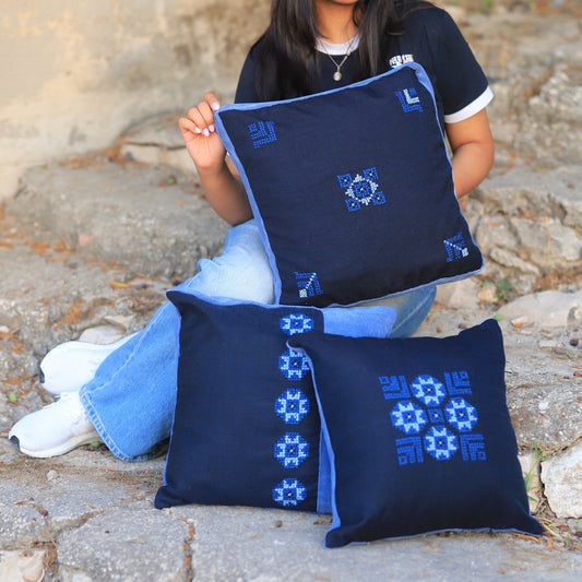 Feathers Pillow Cover - Blue