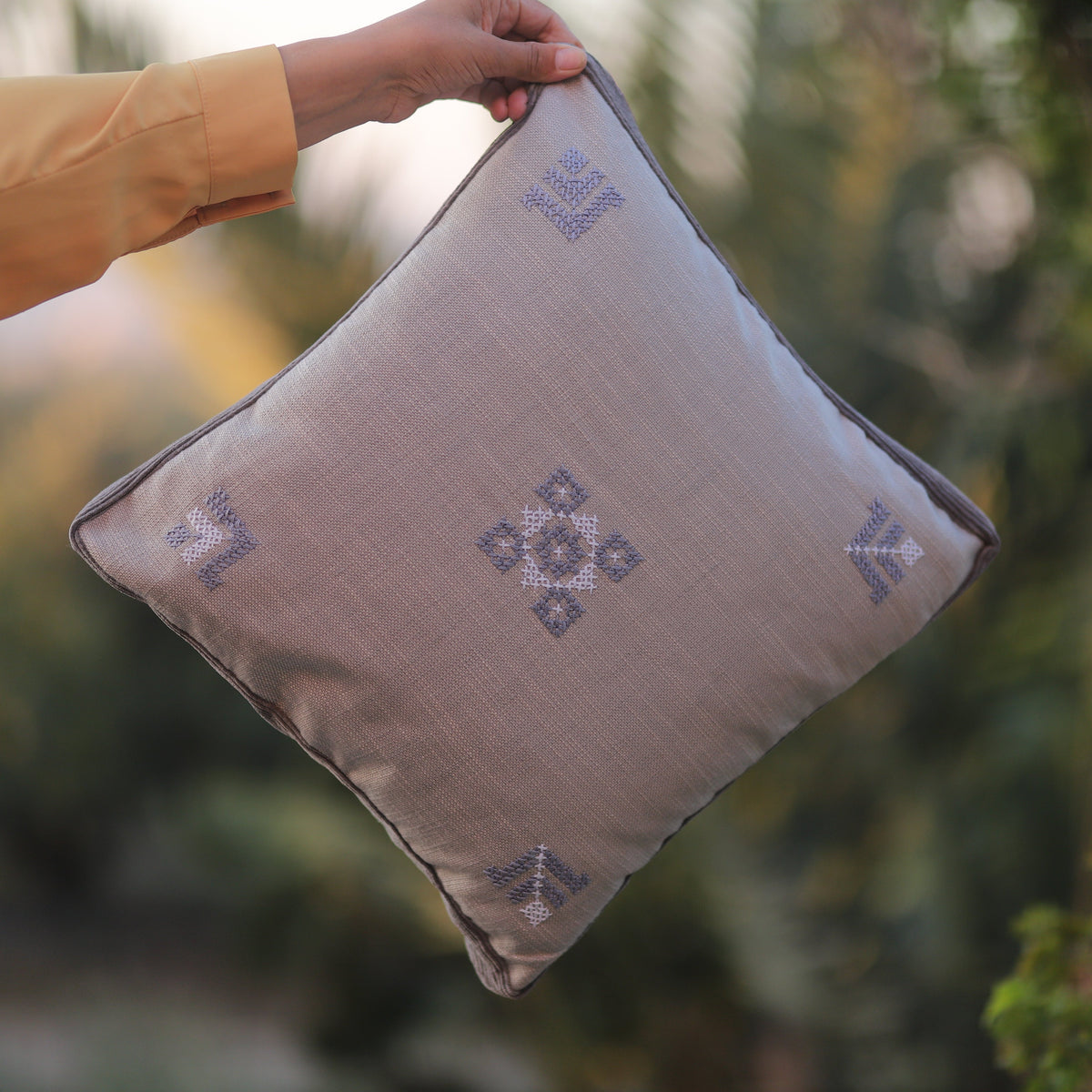Feathers Pillow Cover - Gray