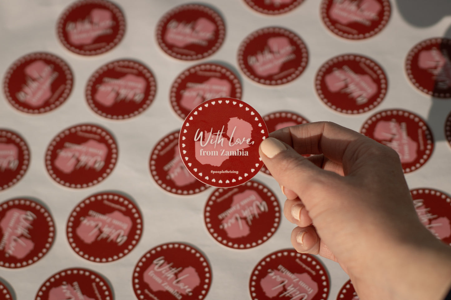With Love, From Zambia Sticker - Valentine's Day Edition