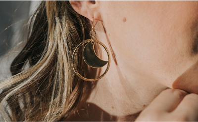 Diya Crescent Moon Earrings