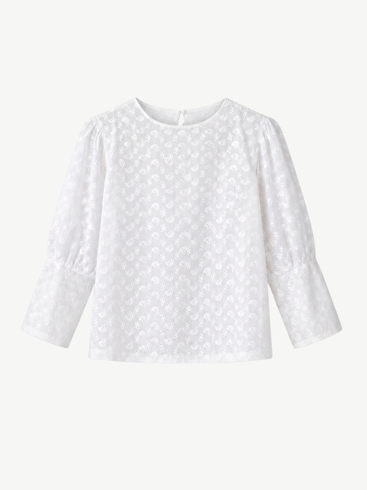White Broderie anglaise Cotton Blouse - Iwona | No More Nobody