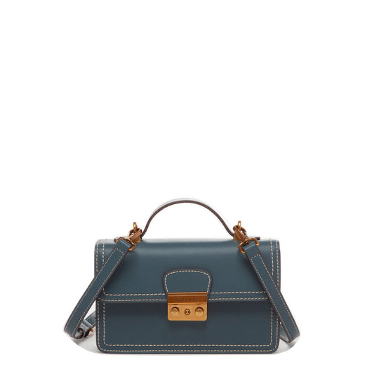 SUSU Leather Blue Purse Small Crossbody Bag Cute Women's Handbag