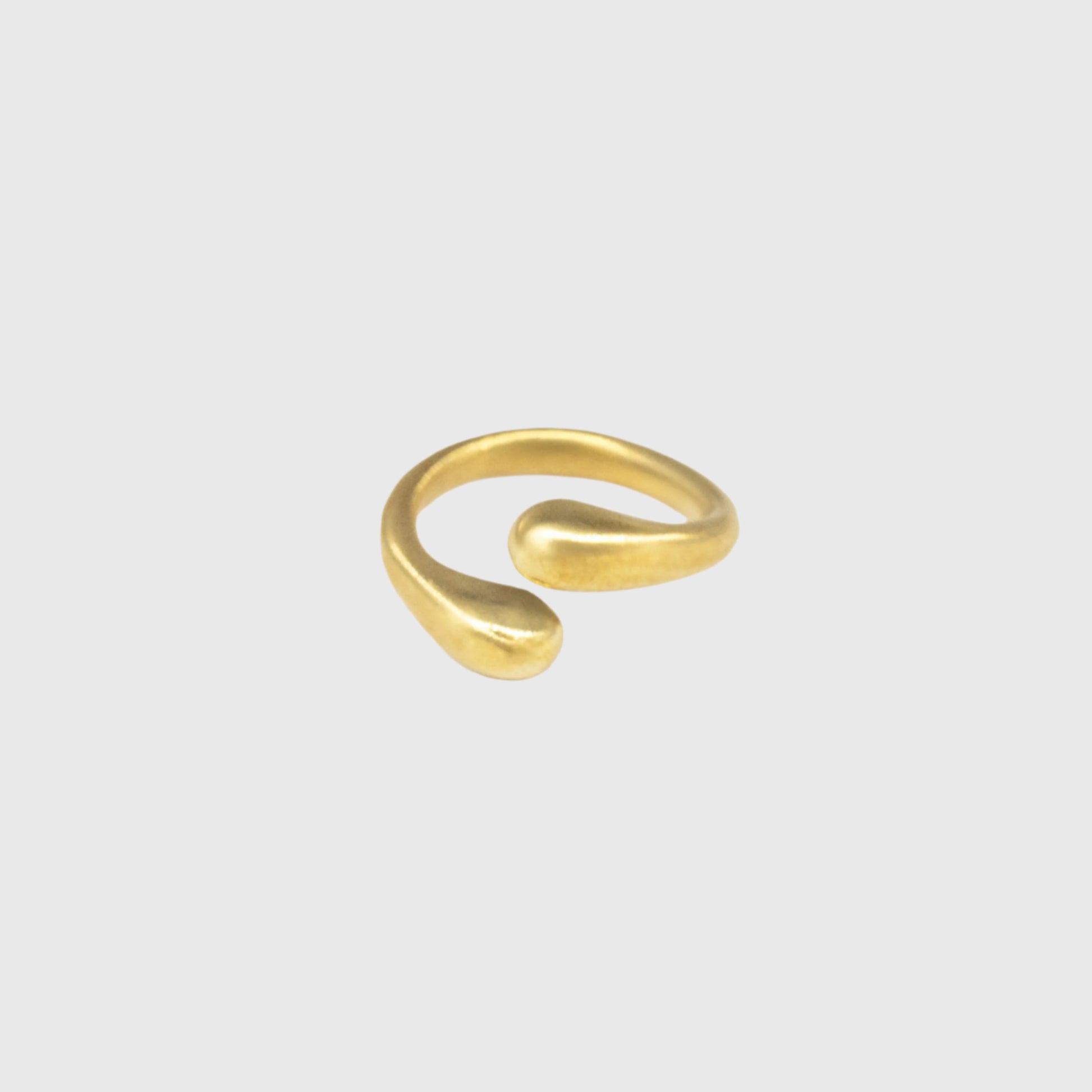 Sana adjustable brass teardrop wrap ring with open ends — Ecodunia