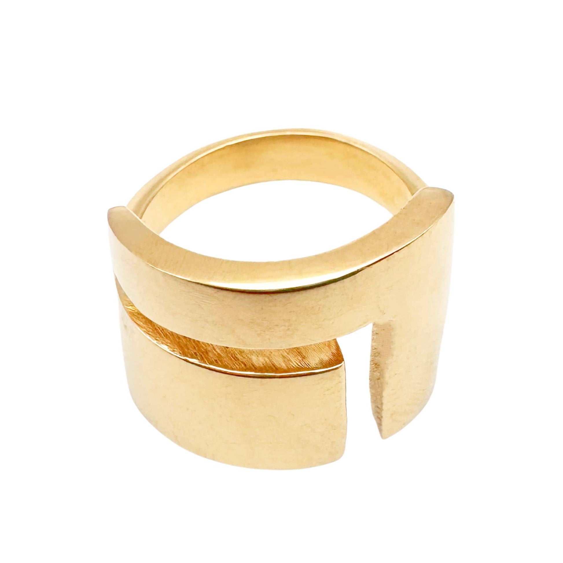 Geometric Cuff Band Brass Ring | Jinja Ecodunia