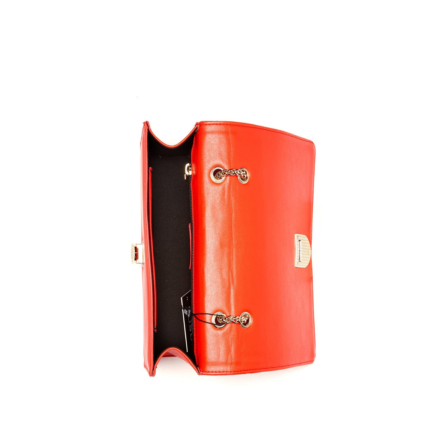 SUSU Leather Chain Shoulder Bag with Chain Strap, Medium Size Crossbody Bag Red Purse