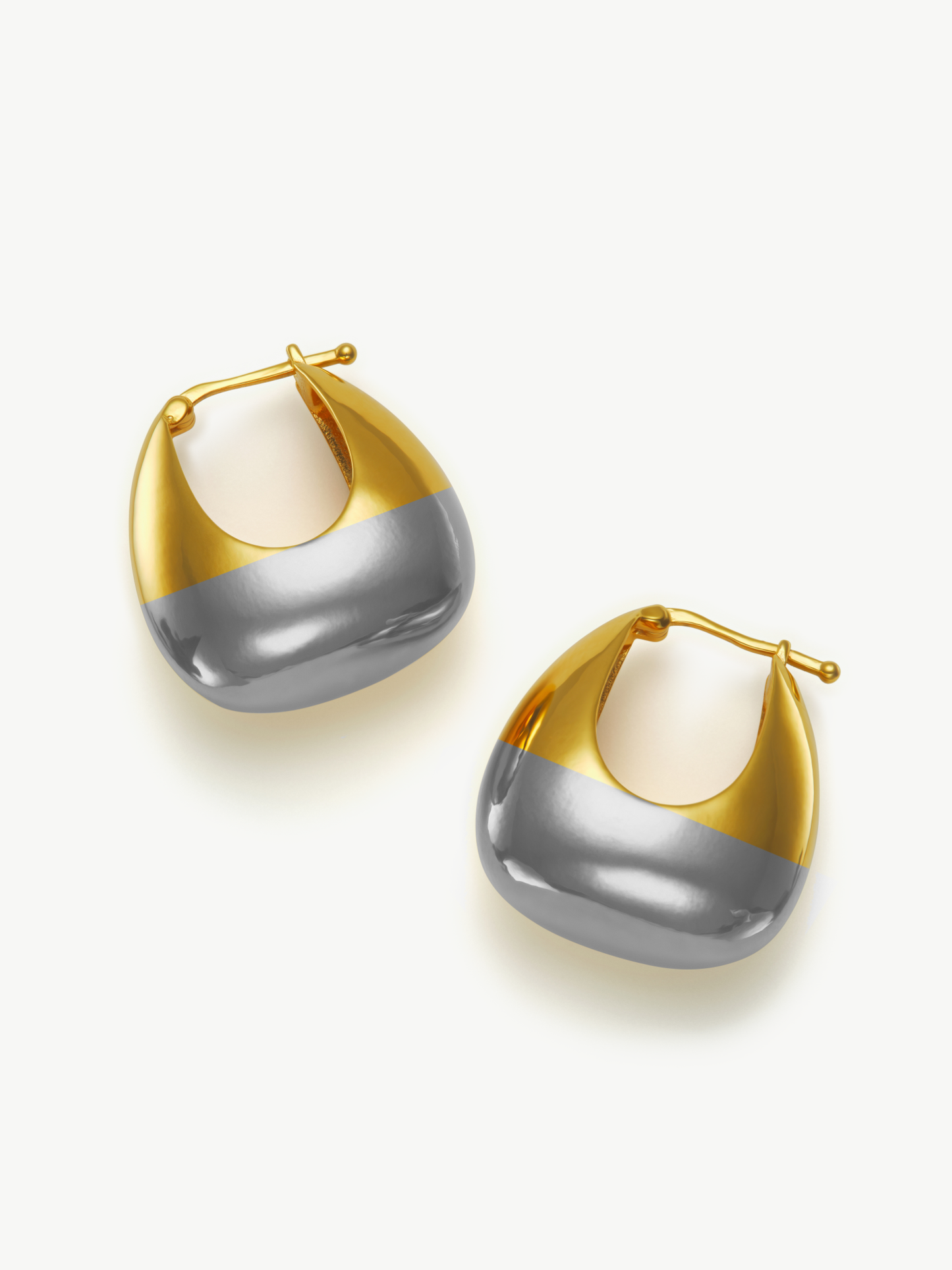 Two-tone silver Gold Hoop Earrings – Jude | No More Nobody