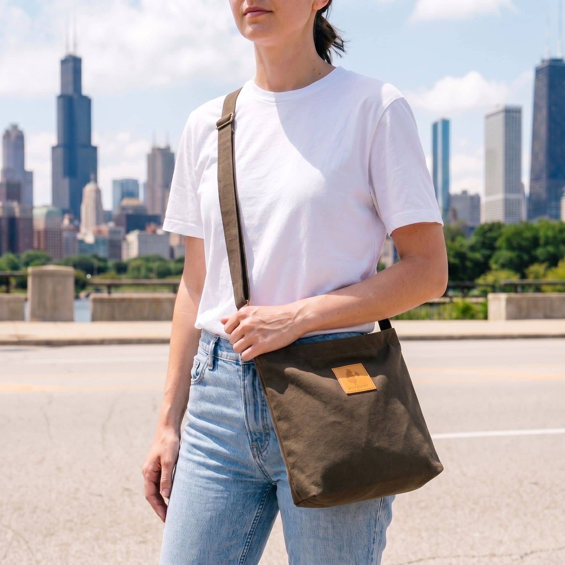 Canvas Mini Crossbody Bag for Men & Women | Amani #color_green