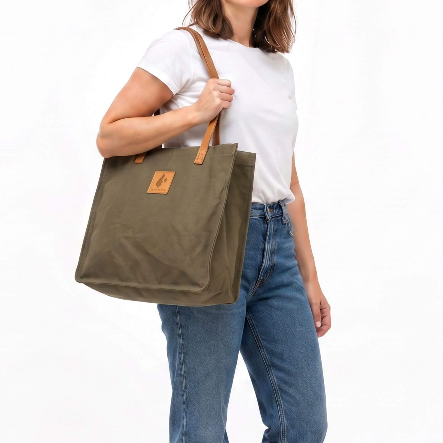 High Quality Canvas Tote Bags for Women  EcoDunia #color_green