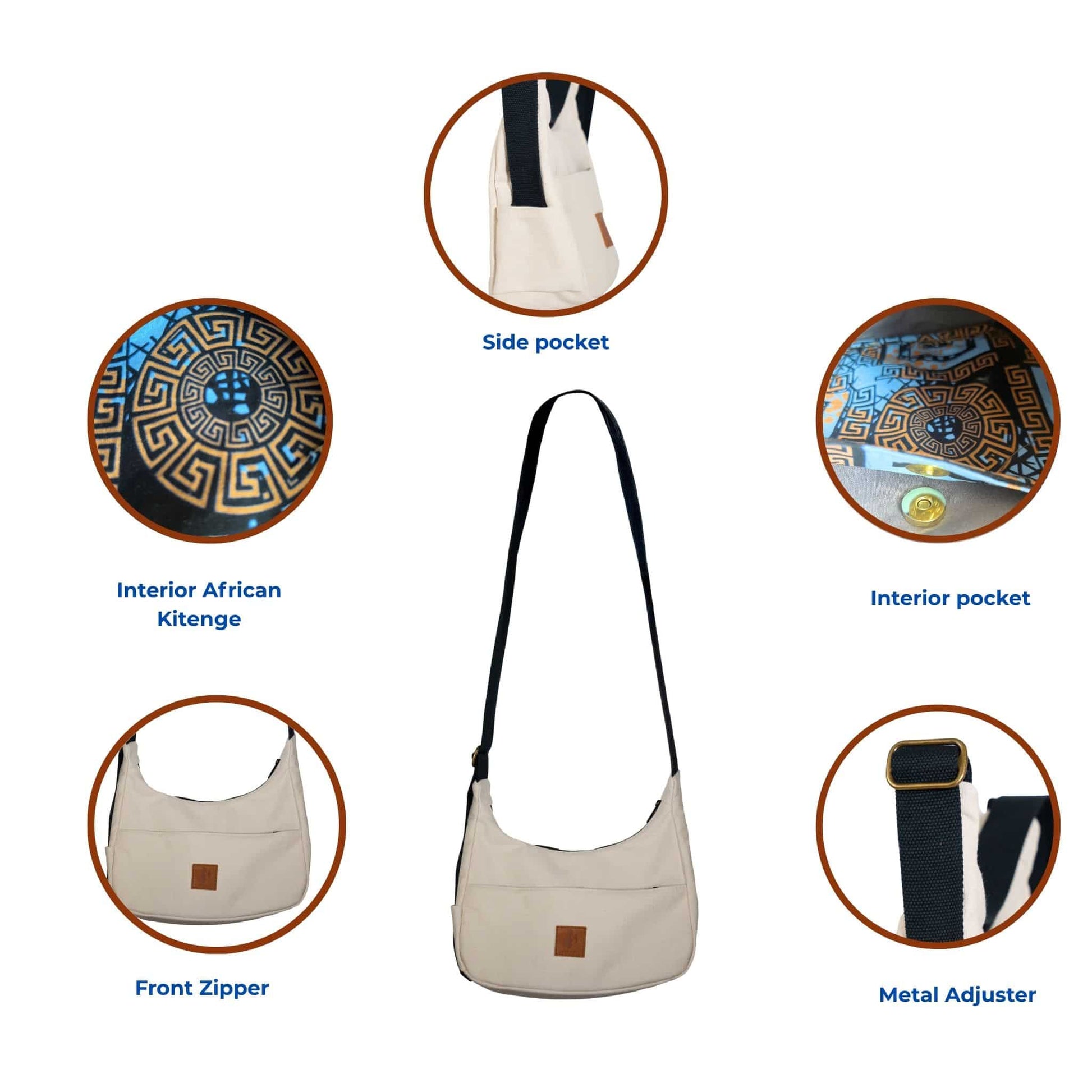 Sand white Canvas Shoulder Crescent Bag #color_sand-white