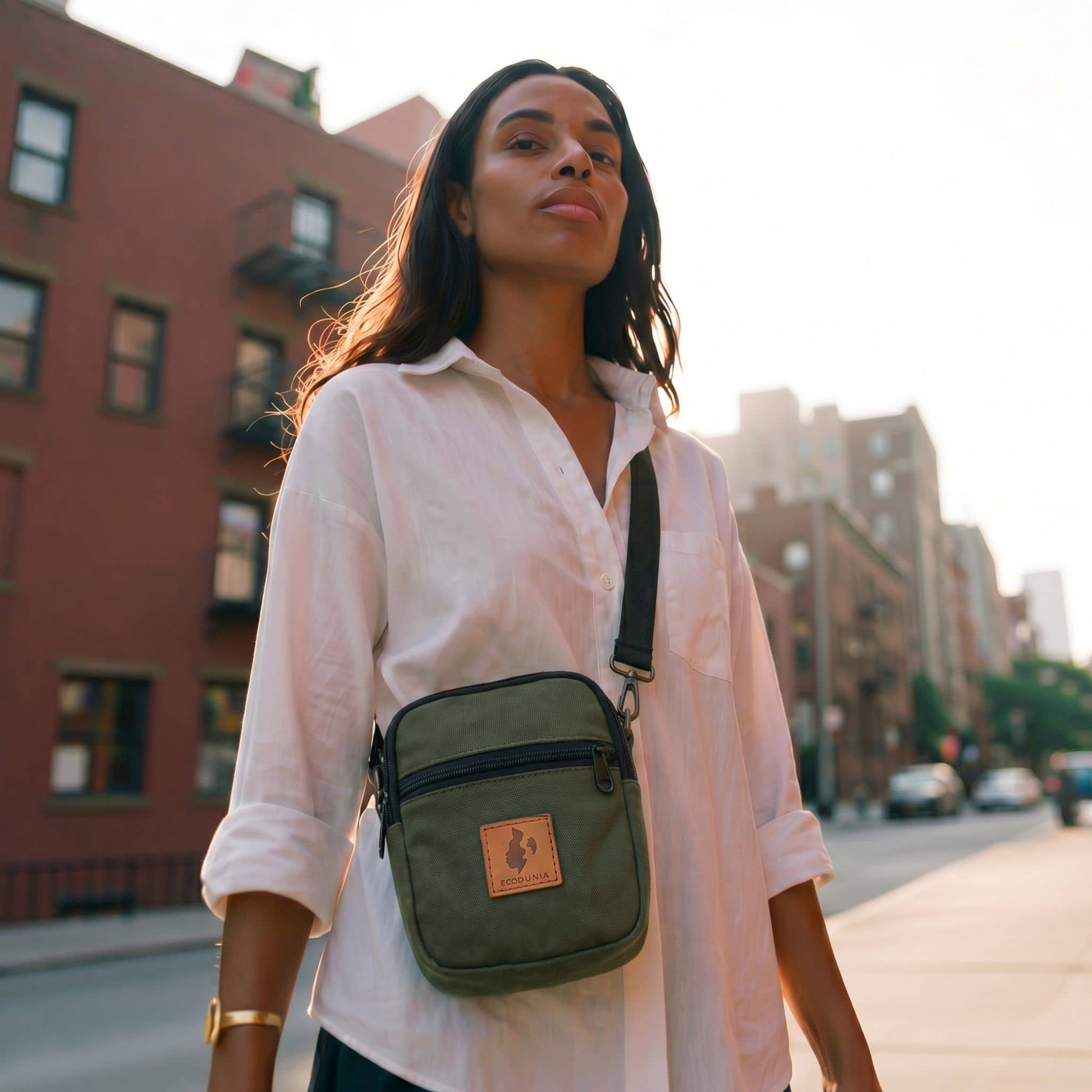 Rozi Canvas Crossbody Bag 1L | Mini Shoulder Bag #color_green