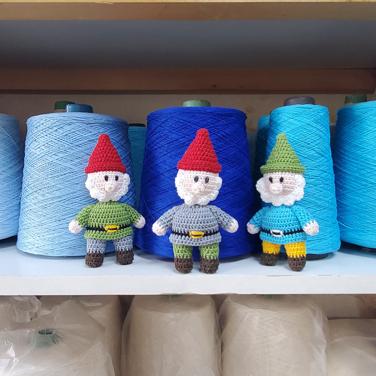 Crochet Gnome Ornaments, set of 3