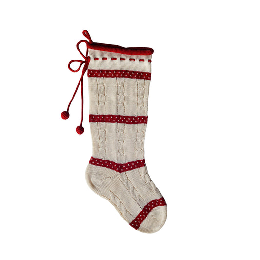 Cable-Knit Stocking with Laced Top