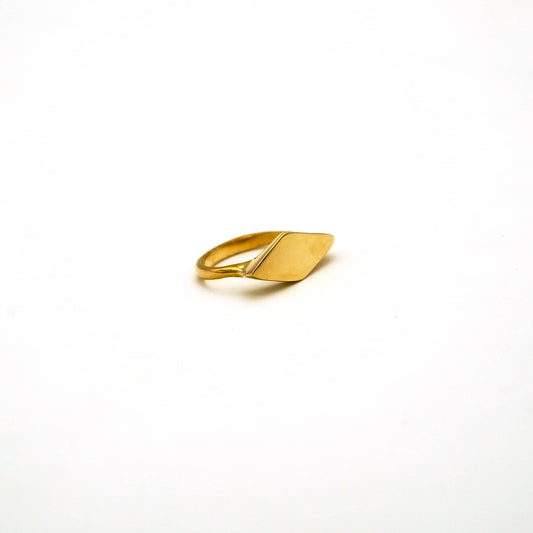 Brass Diamond Signet-Style Ring | Kata Ecodunia