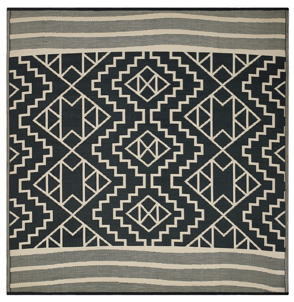 Kilimanjaro - Black Geometric Outdoor Rug for Patio FINAL SALE