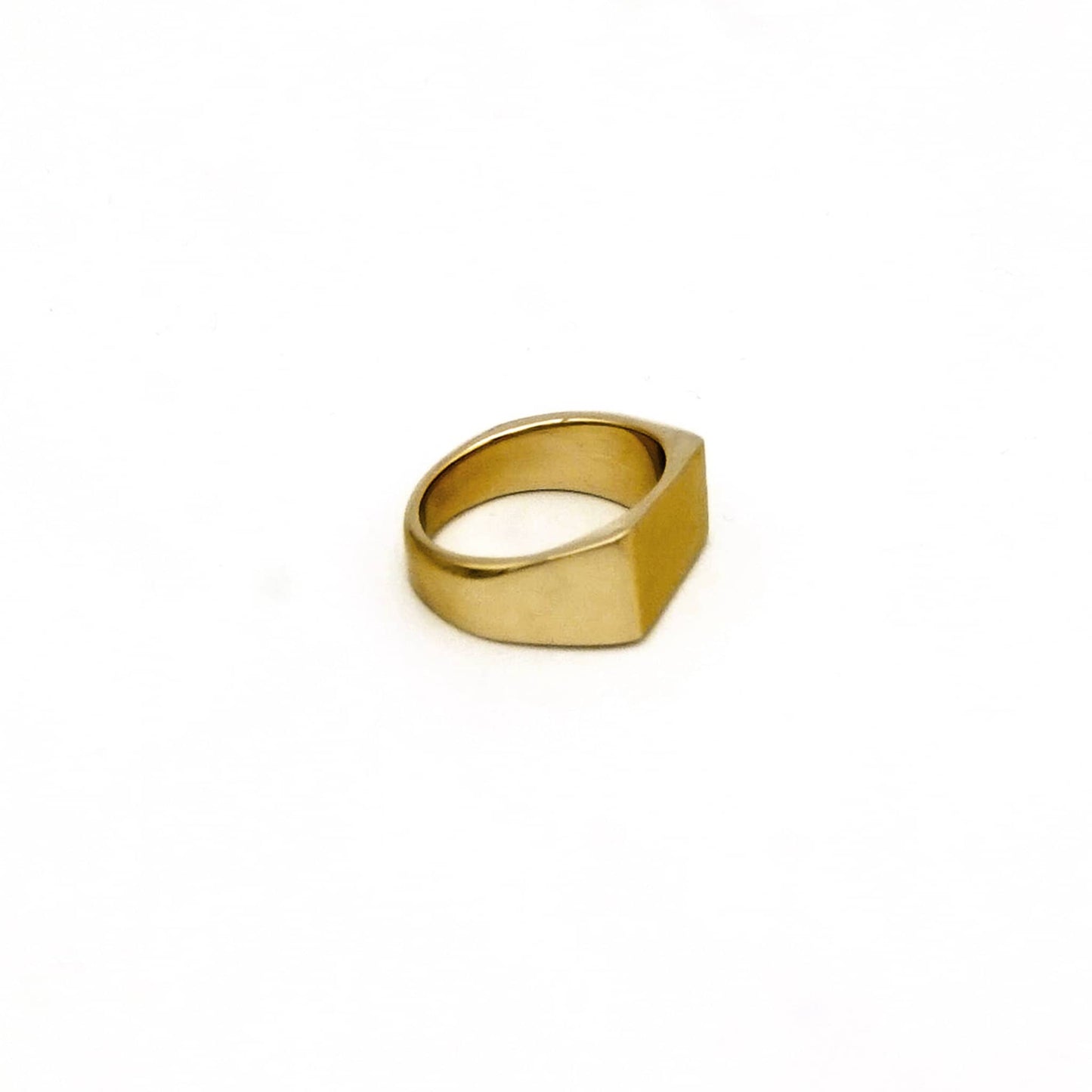 Smooth Brass Signet Square Ring | Kito Ecodunia