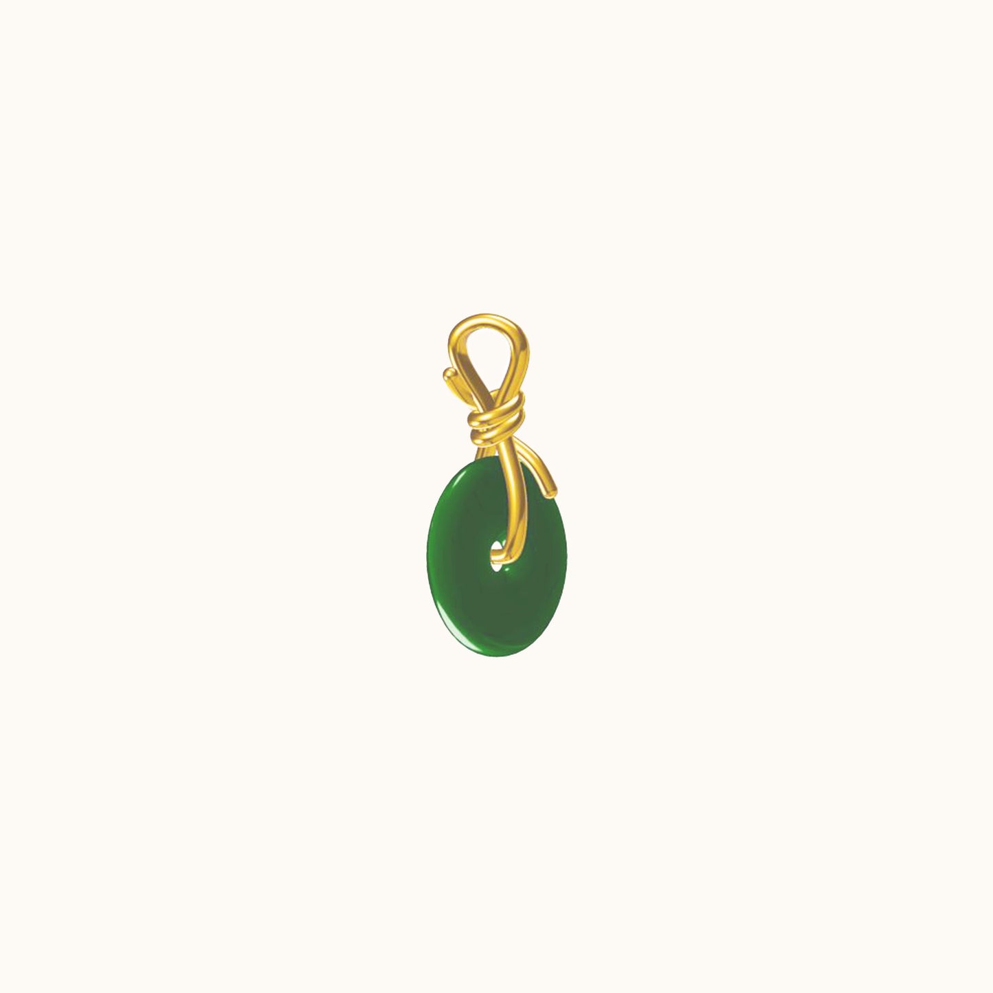 Knot Necklace with Green Jade