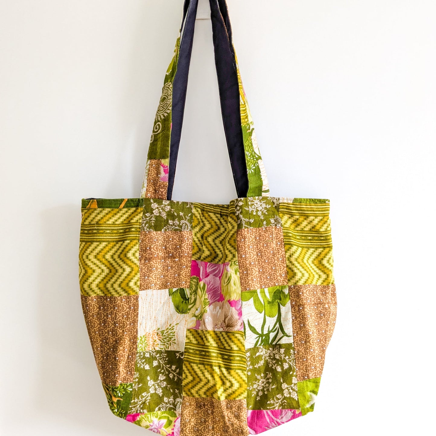 Colourful Sari Patchwork Tote Bags, Large Fair Trade Cotton Market Bags
