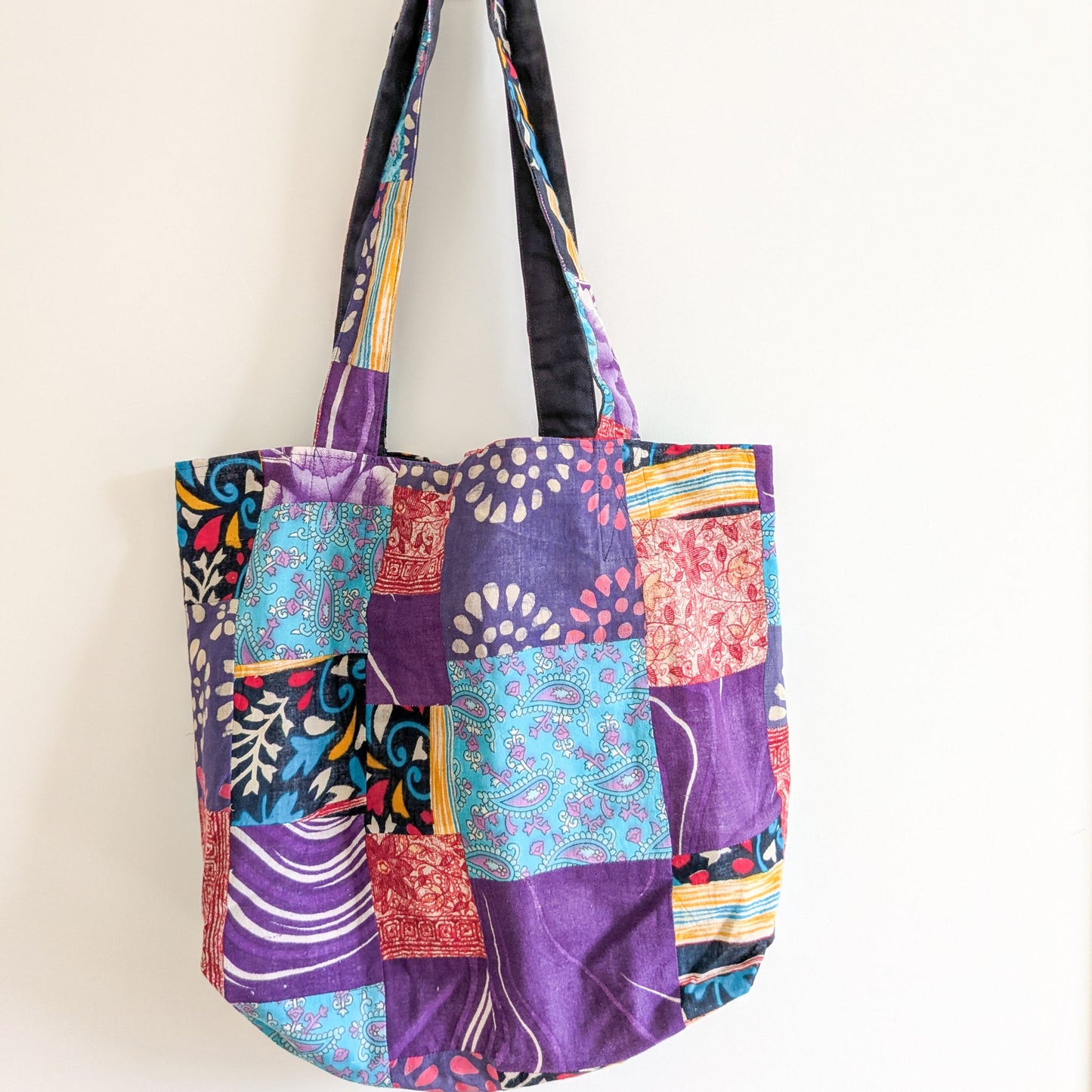 Colourful Sari Patchwork Tote Bags, Large Fair Trade Cotton Market Bags