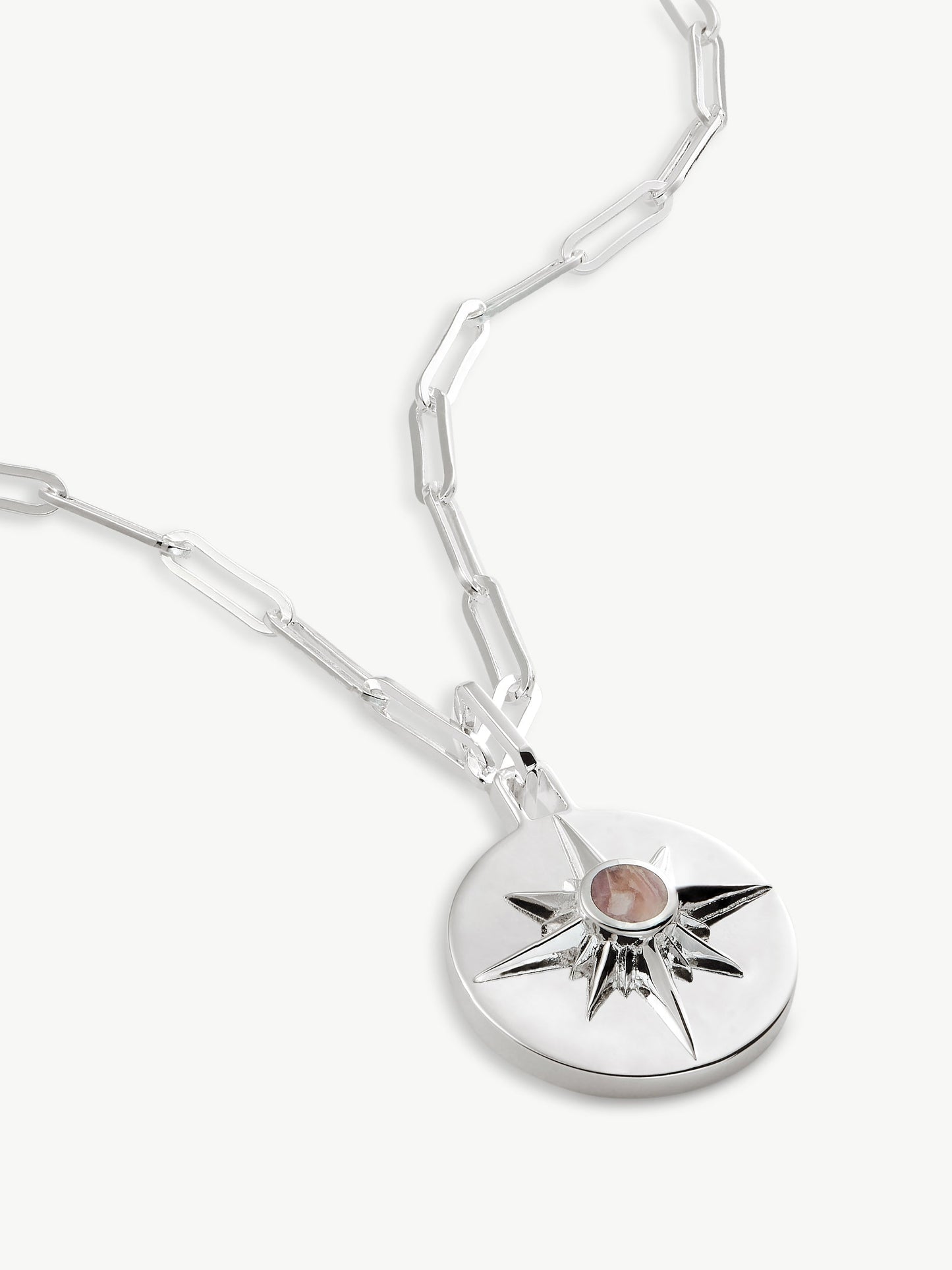 Sterling Silver Pink Rhodochrosite Necklace - Astrid | No More Nobody