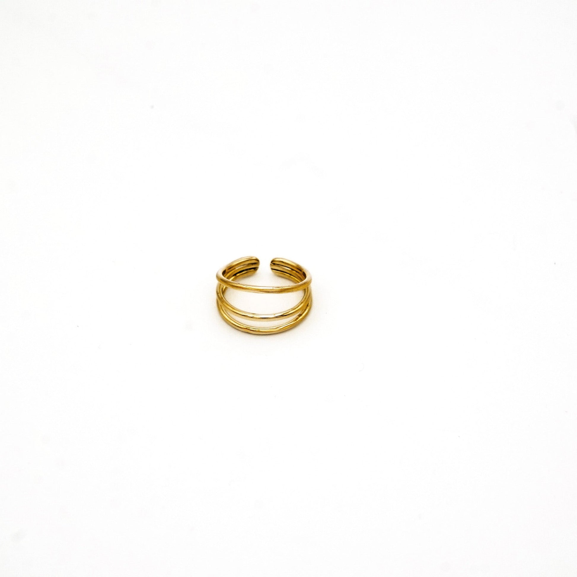 Brass Open Tripple-Stacked Ring | Lana Ecodunia