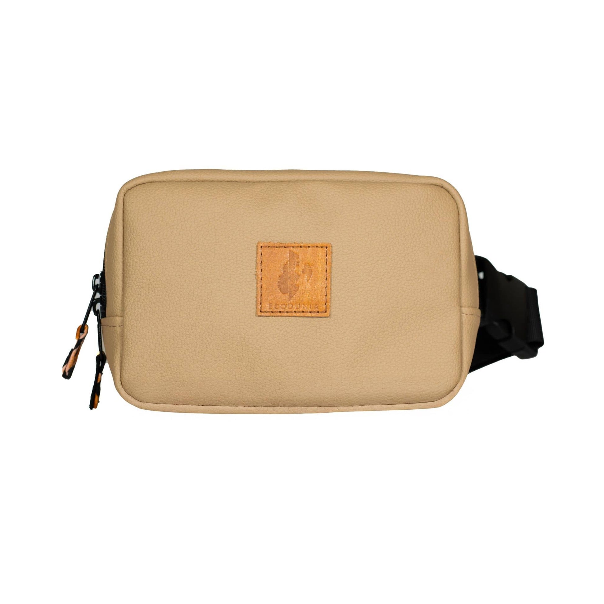 Vegan Leather Crossbody Belt Bag Ecodunia #color_latte