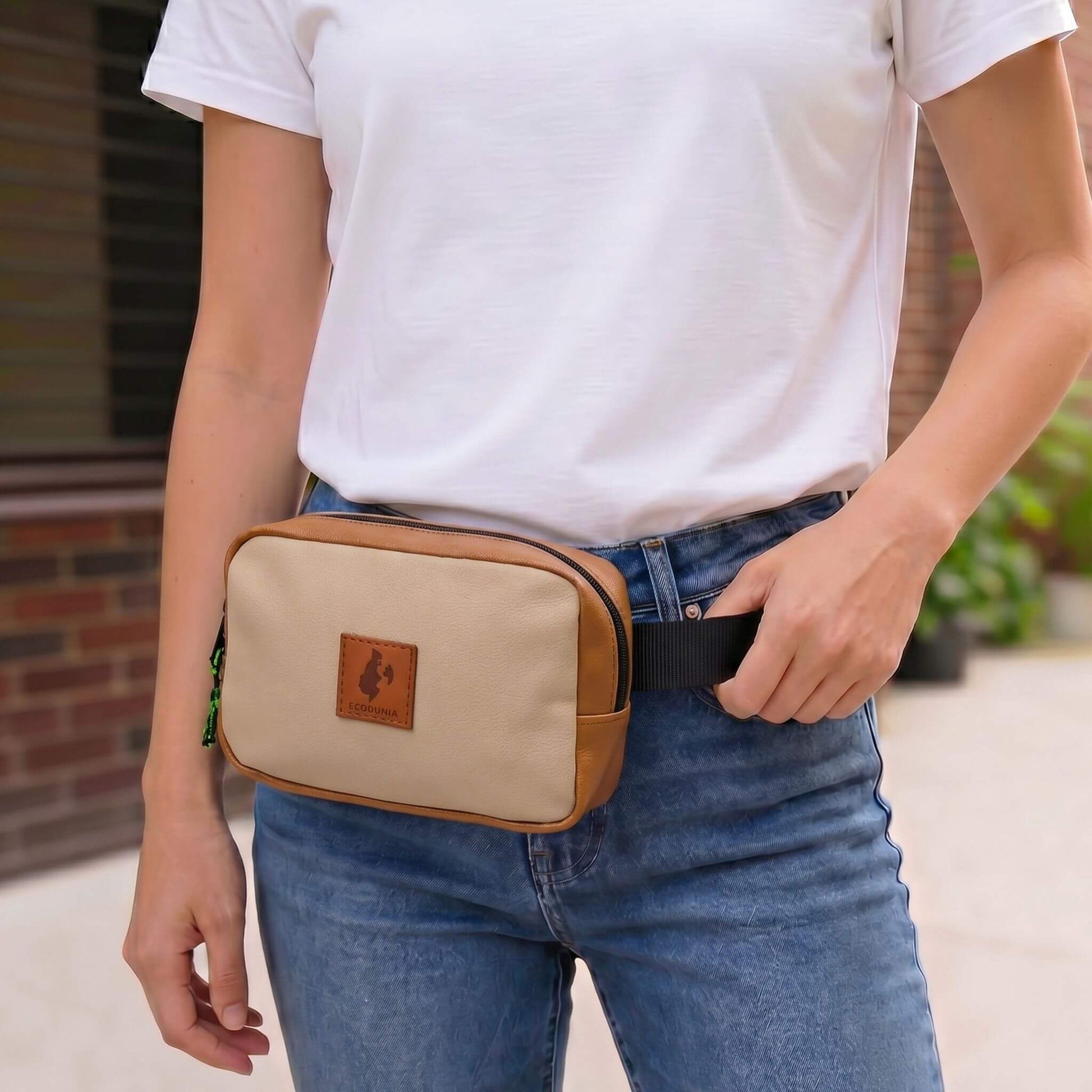 Vegan Leather Crossbody Belt Bag EcoDunia #color_multicolor