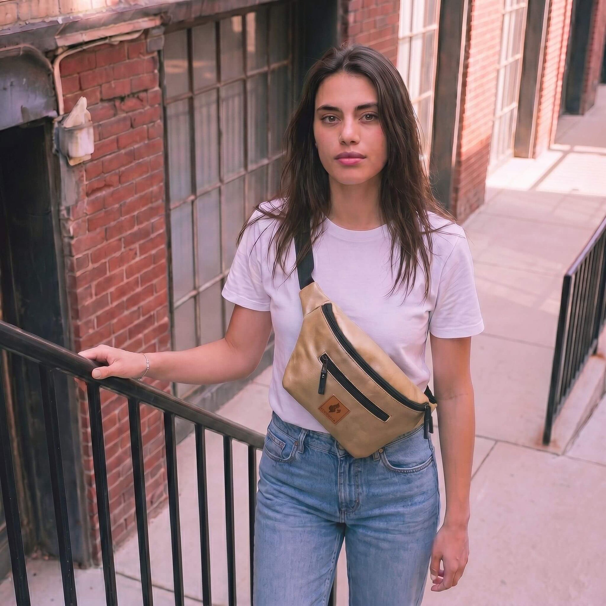 Latte Vegan Crossbody Fanny Pack #color_latte