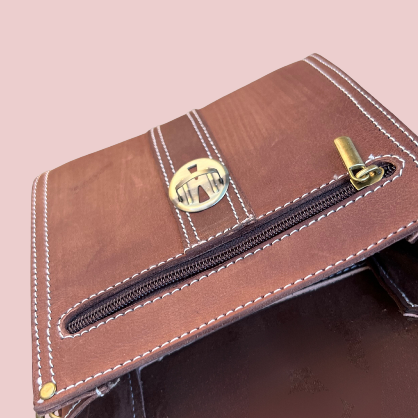 Leather Mini Crossbody (Chocolate)
