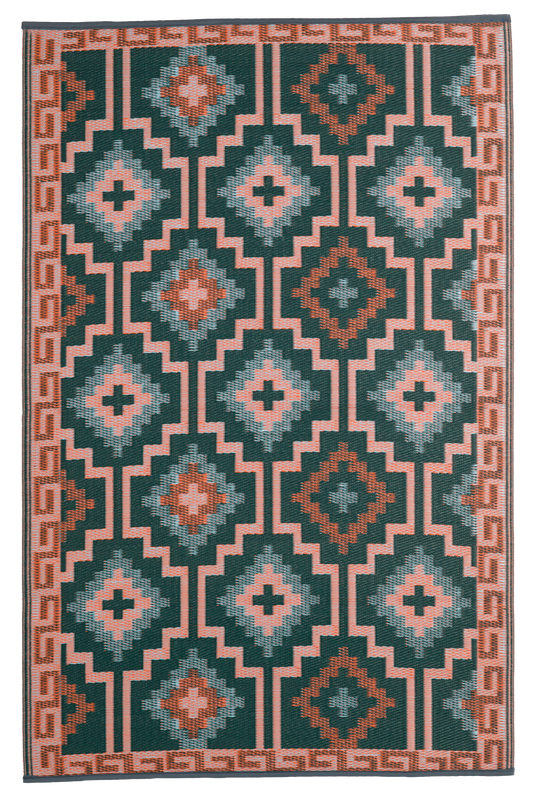 Lhasa - Green Geometric Outdoor Rug for Patio