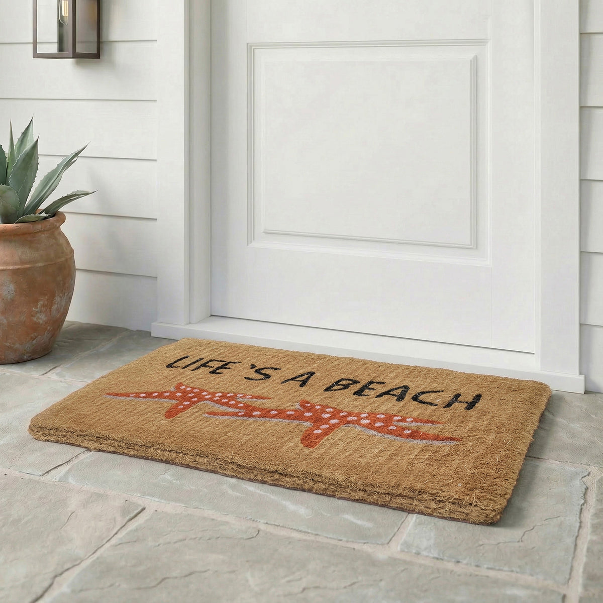 Life's a Beach Starfish Coir Doormat