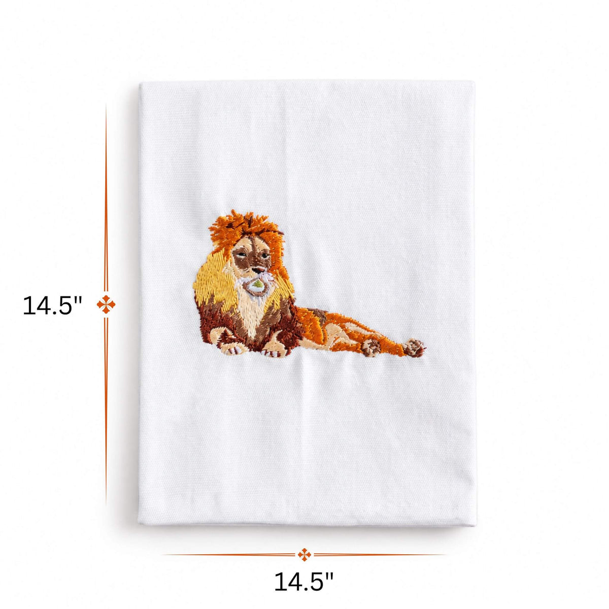 African Wildlife Embroidered Cotton Napkins - Handmade #animals_lion