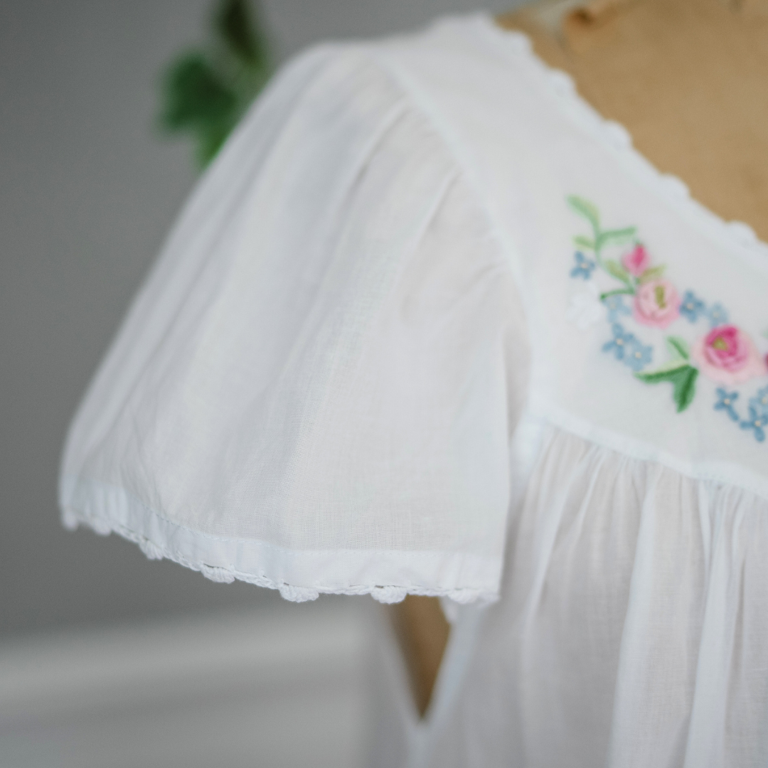 Cap Sleeve Nightgown - Pink Rosebud