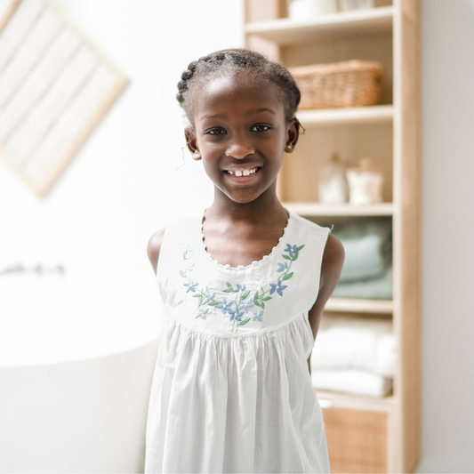 Little Girl Dress - Blue Garland