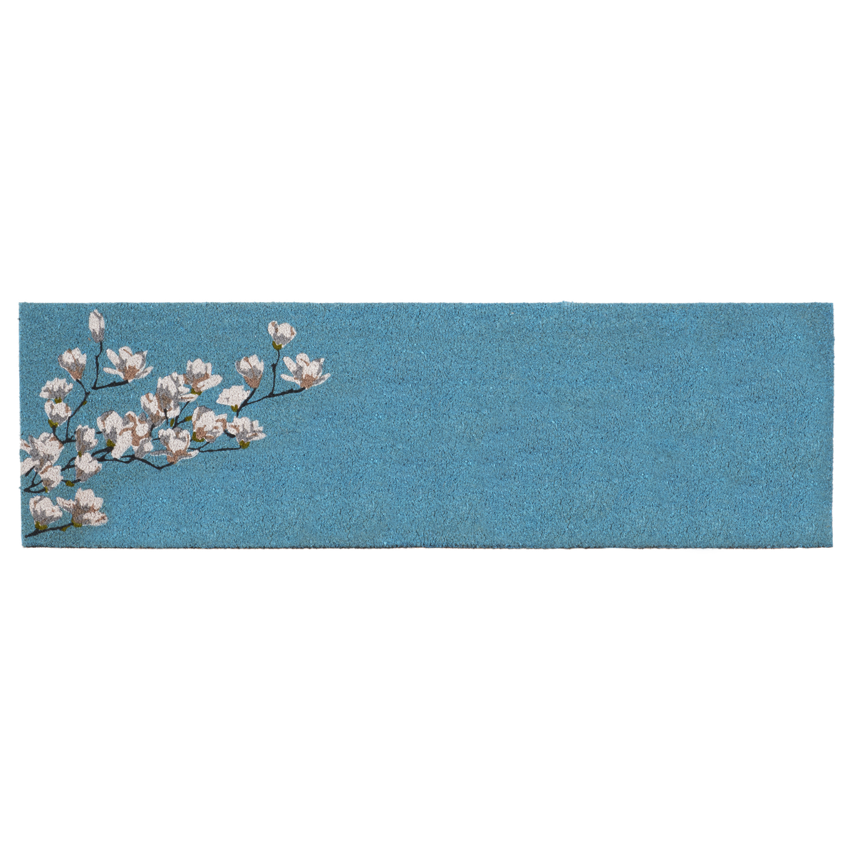 Magnolia Branch - Blue Coir Doormat