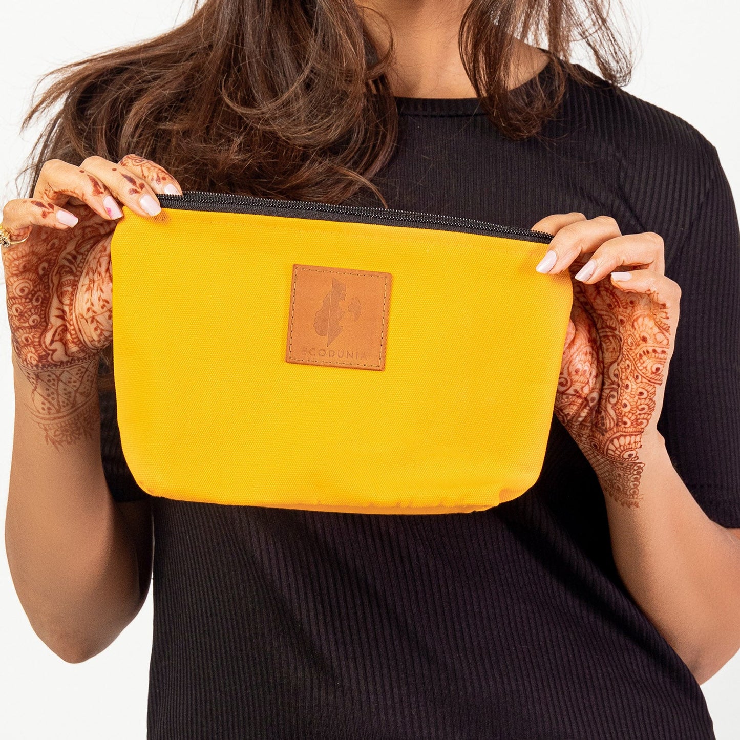Ren Canvas Makeup Bag – Fair Trade Cosmetic & Toiletry Pouch #color_yellow