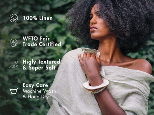 Mariam Handwoven Linen Scarf