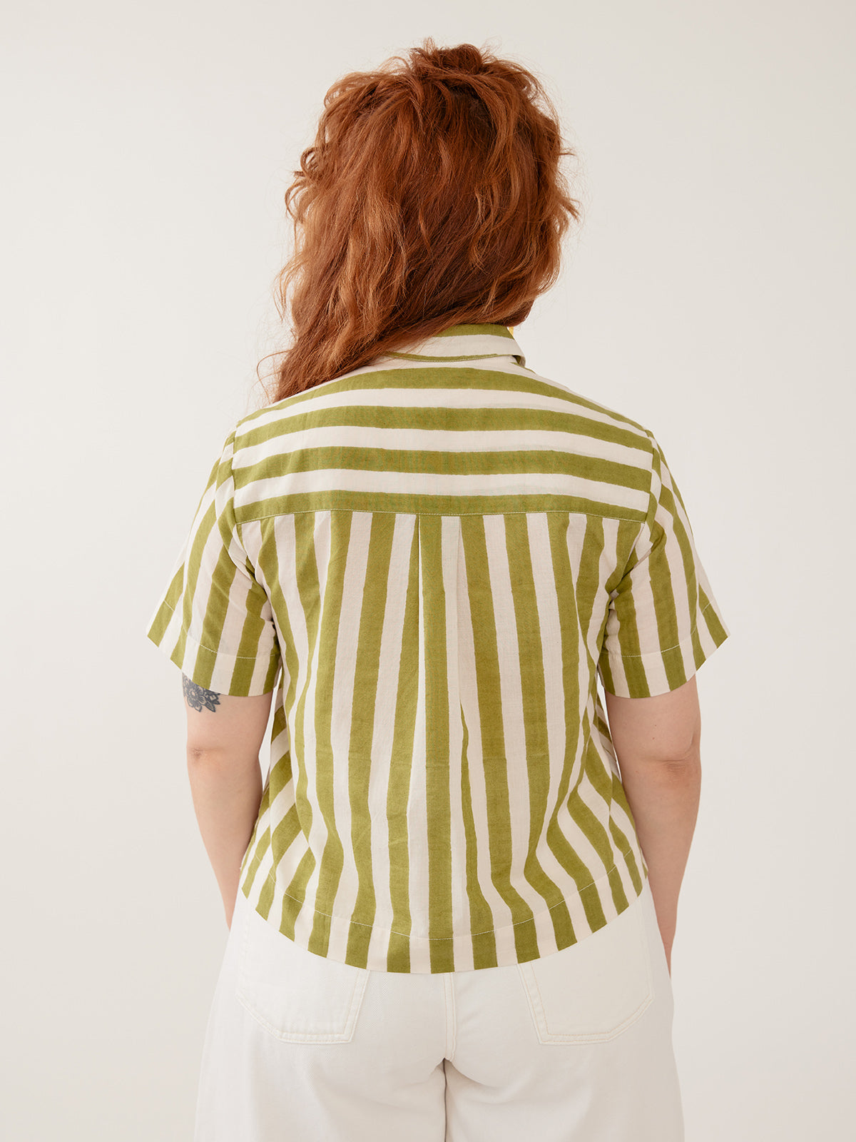 Benji Button Down Shirt - Green Stripe