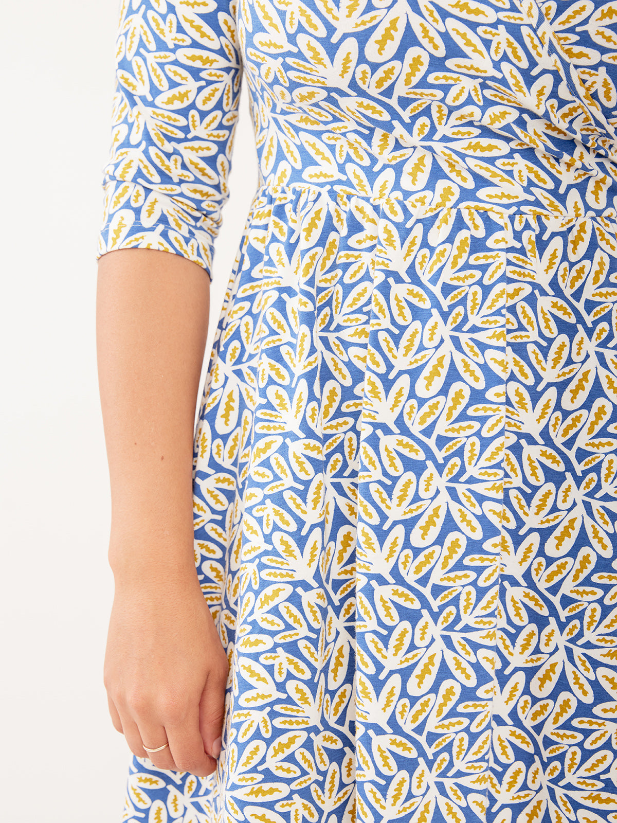 Callie 3/4 Sleeve Wrap Dress - Fern Beats Blue